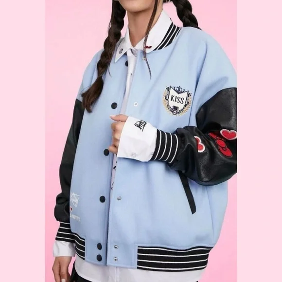 Hello Kitty Varsity Jacket – Light Blue & Black (XO, Kitty) - Picture 4 of 13